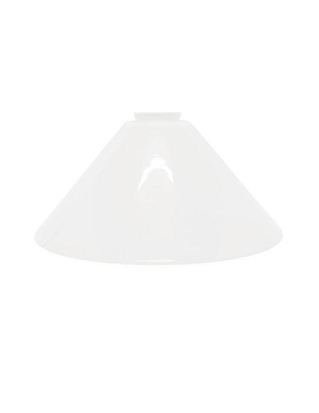 White lampshade, glass, 'shoemaker's shade', diameter: 29.5 cm / 11.6 inch