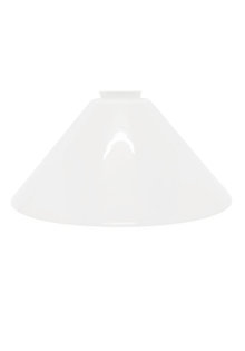 Grote Glazen Lampekap, Wit Glas, Ronde Tapse Vorm, 34 cm
