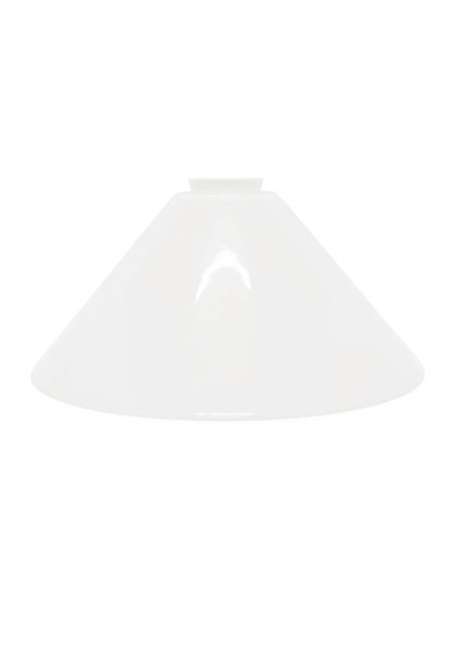 Grote Glazen Lampekap, Wit Glas, Ronde Tapse Vorm, 34 cm
