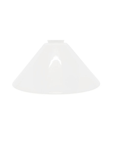 Glass lampshade, white, quite large model (34.0 cm / 13.4 inch)