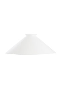 Glass Lampshade, White, Flatter Model, 24.5 cm