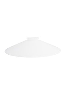 White Glass Lampshade, Flat Model, 25 cm (9.8 inch)