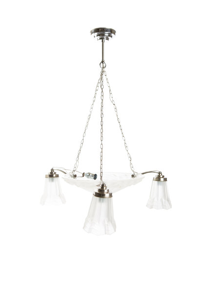 Art Deco Hanglamp, Mat Pers Glas