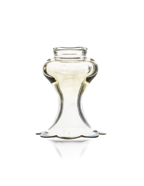 Chandelier vase, gold glass with olives