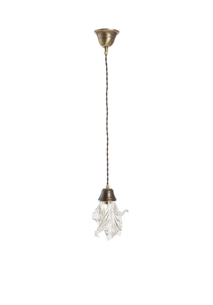 Small Hanging Lamp with Twisted Leaves