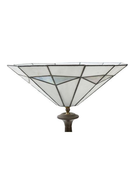 Classic table lamp, glass and lead on copper ca. 1950