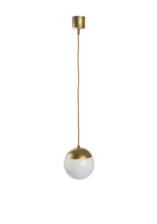 Retro Pendant Lamp, White Sphere on a Cord