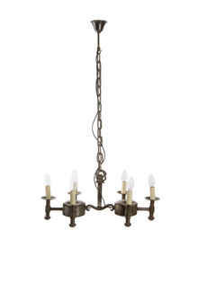 Heavy Chandelier, Copper, 6 Candles