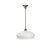 Suspension lamp, shiny chrome with white glass shade