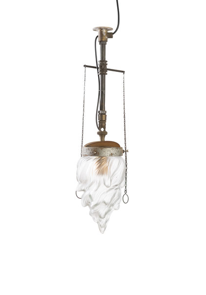 Antique Hanging Lamp, Unique Converted Gas Lamp