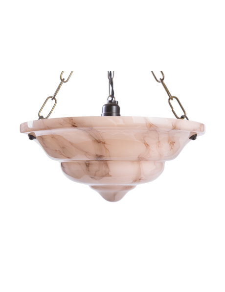 Classic pendant lamp for the bedroom, pink bowl on a chain