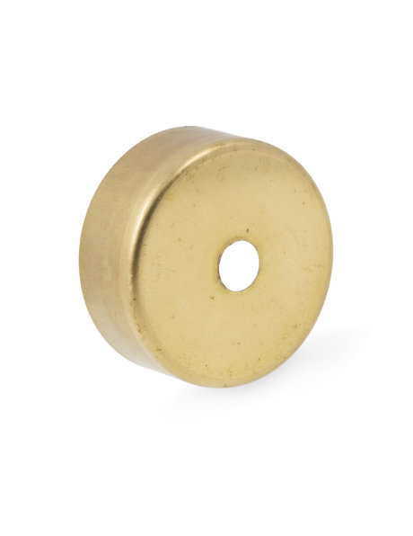 Round cover plate, brass, 5 cm x 1.8 cm / 2.0 x 0.7 inch