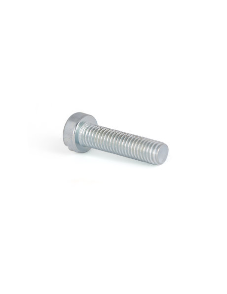 M5x0.8 (0.2 inch) screw, flatt head, slot, silver