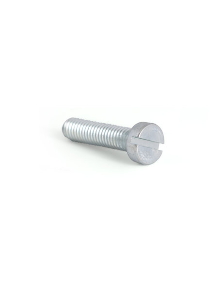 M5x0.8 (0.2 inch) screw, flatt head, slot, silver