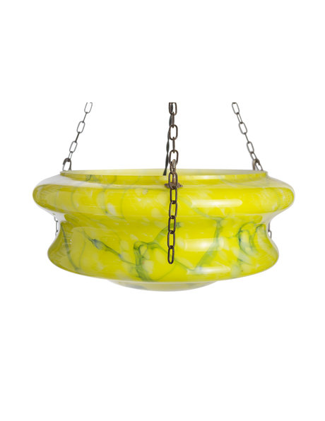 Bedroom hanging lamp, poison green glass bowl