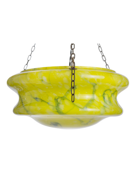 Bedroom hanging lamp, poison green glass bowl