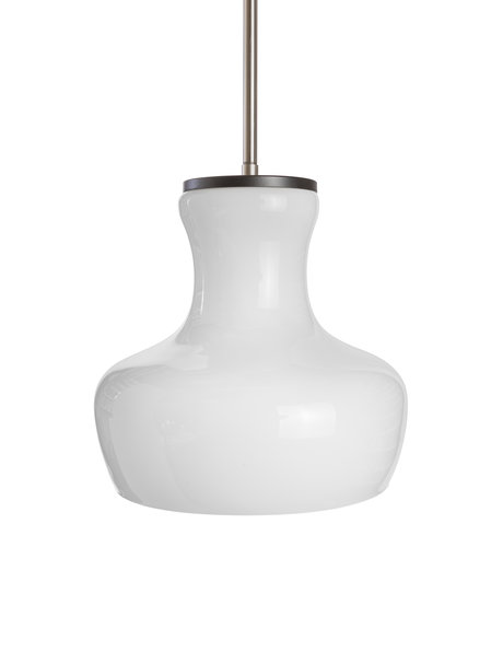 Wit glazen hanglamp, jaren 50