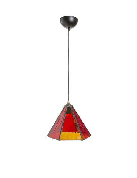 Smalle hanging lamp, stained glass, 1970s