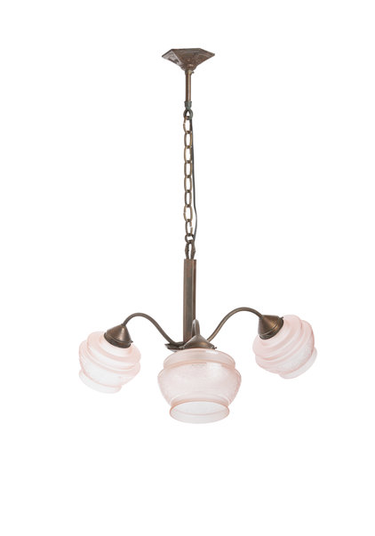 Klassieke Hanglamp  Koper met Glas