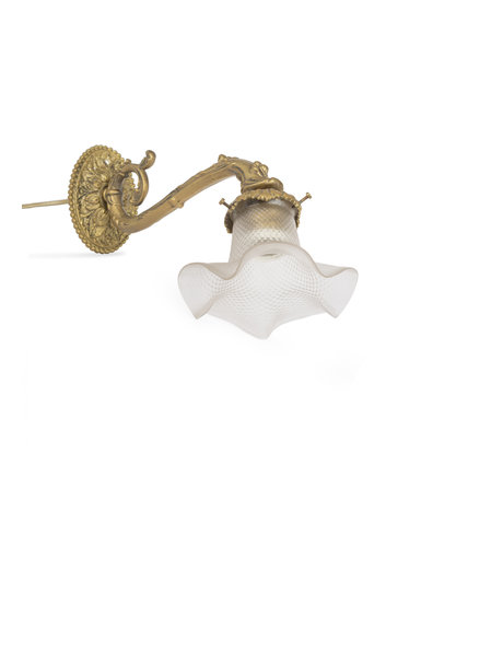 Antique wall lamp, frosted glass lampshade