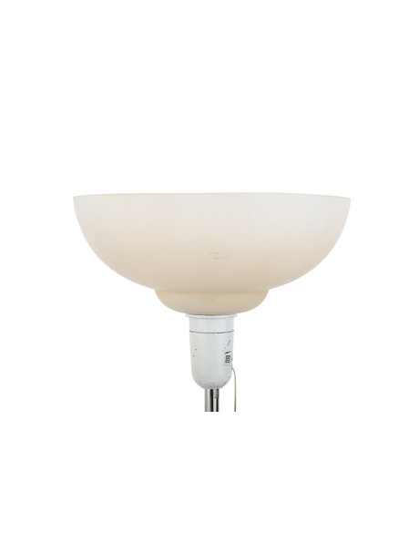 Vintage table lamp, round, cream glass