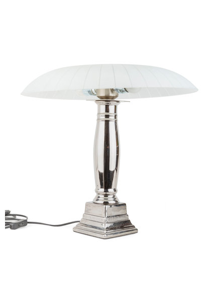Vintage Tafellamp met Zilver Glimmende Voet