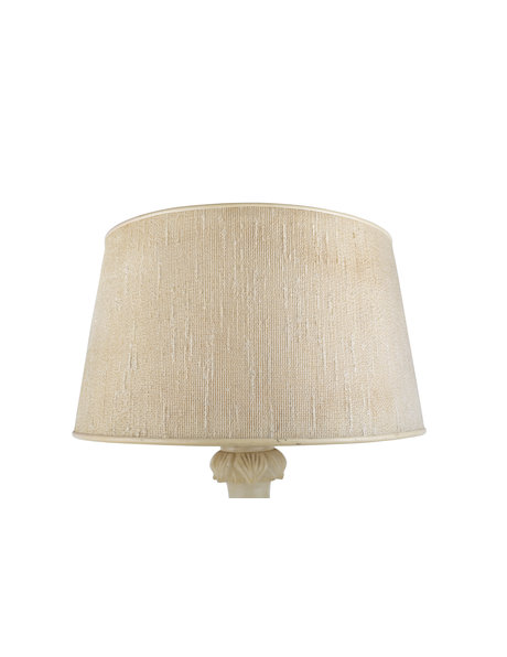 Natural stone table lamp with fabric shade