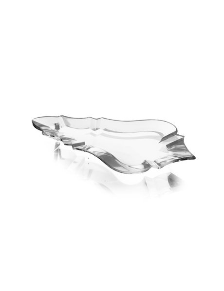 Kroonluchter kraal, geslepen glas in bladvorm