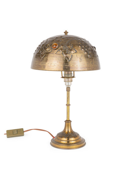 Copper Table Lamp, Slender Base with Copper Shade