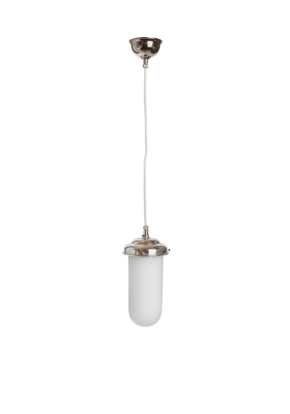 Industriele Hanglamp, Kleine Wit Glazen Cilinder