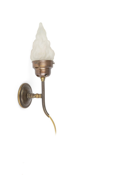 Old wall lamp, frosted glass torch