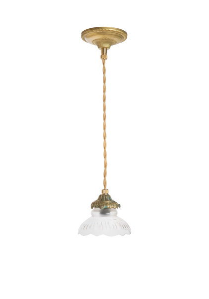 Small Hanging Lamp, 1930s, Cut Glass