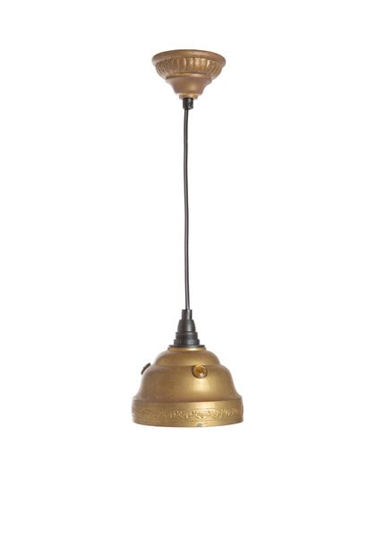 Very Small Hanging Lamp, Brass with Colored Glass Beads