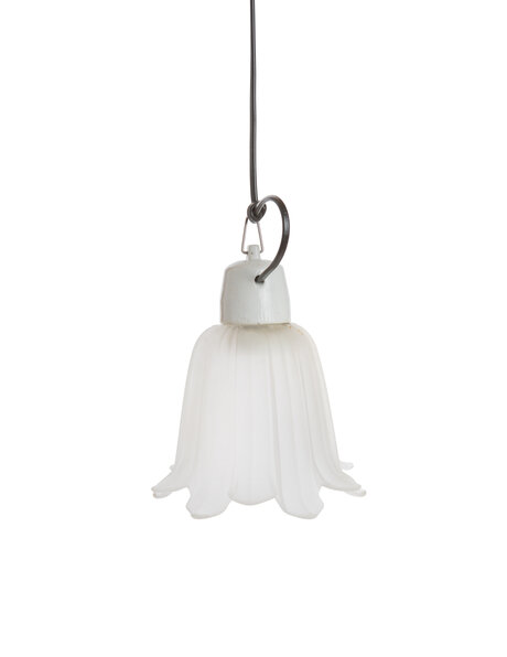 Small hanging lamp, frosted glass shade, 1930s