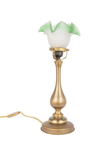 Classic Table Lamp with Glass Shade, 1930s