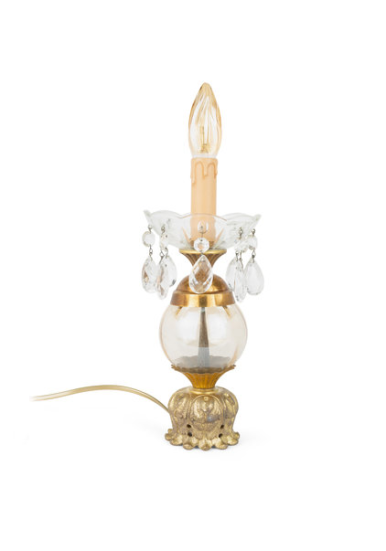 Small Table Lamp, Glass and Brass