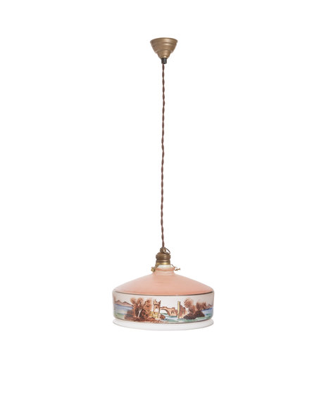 Pendant lamp with glass lampshade with island, ca. 1930