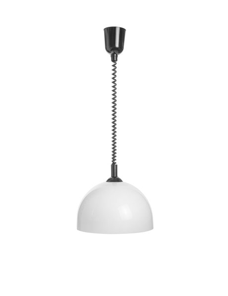 Hanging lamp made of white synthetics, pull pendant