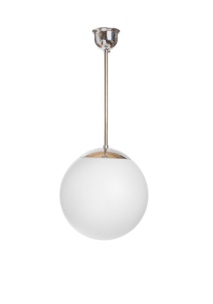 Industrial Pendant Lamp, White Sphere, 40s