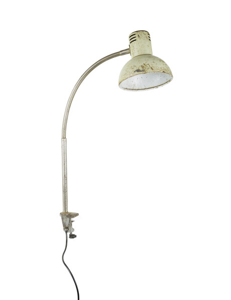 Industrial desk lamp, clamp lamp, bendable arm