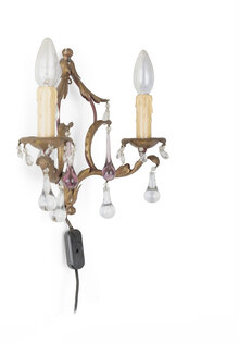 Ornate wall lamp with rhinestones