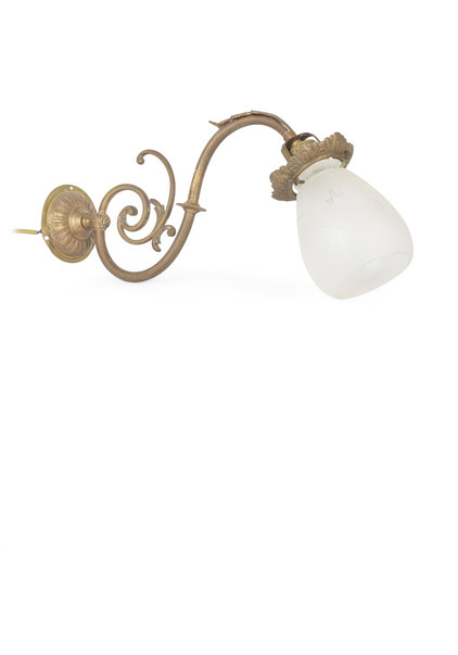 Koperen Wandlamp, Gekruld Armatuur