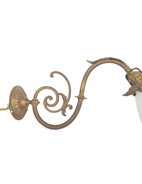 Classic wall lamp, brown fixture with many curls, ca.1930