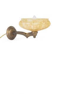 Klassieke Wandlamp, Bruin Gemarmerd Glas