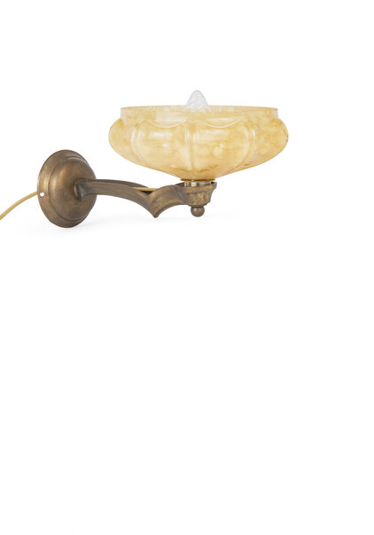 Klassieke Wandlamp, Bruin Gemarmerd Glas