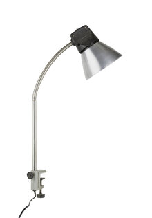 Klemlamp, Chroom en Zwart, Bureau Lamp, Jaren 40