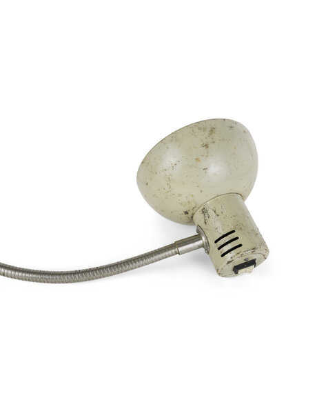 Workbench lamp, cream colored metal
