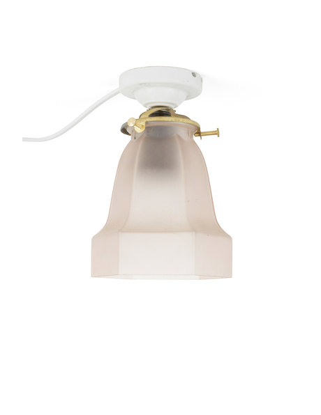 Industrial ceiling lamp, white porcelain