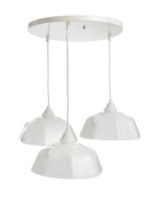 Cascade Hanglamp met 3 Wit Glazen Kappen