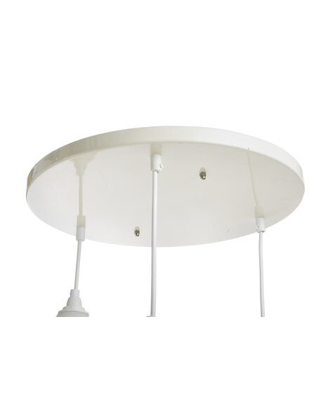 Vintage hanglamp, 3 wit glazen cilinders, ca. 1960